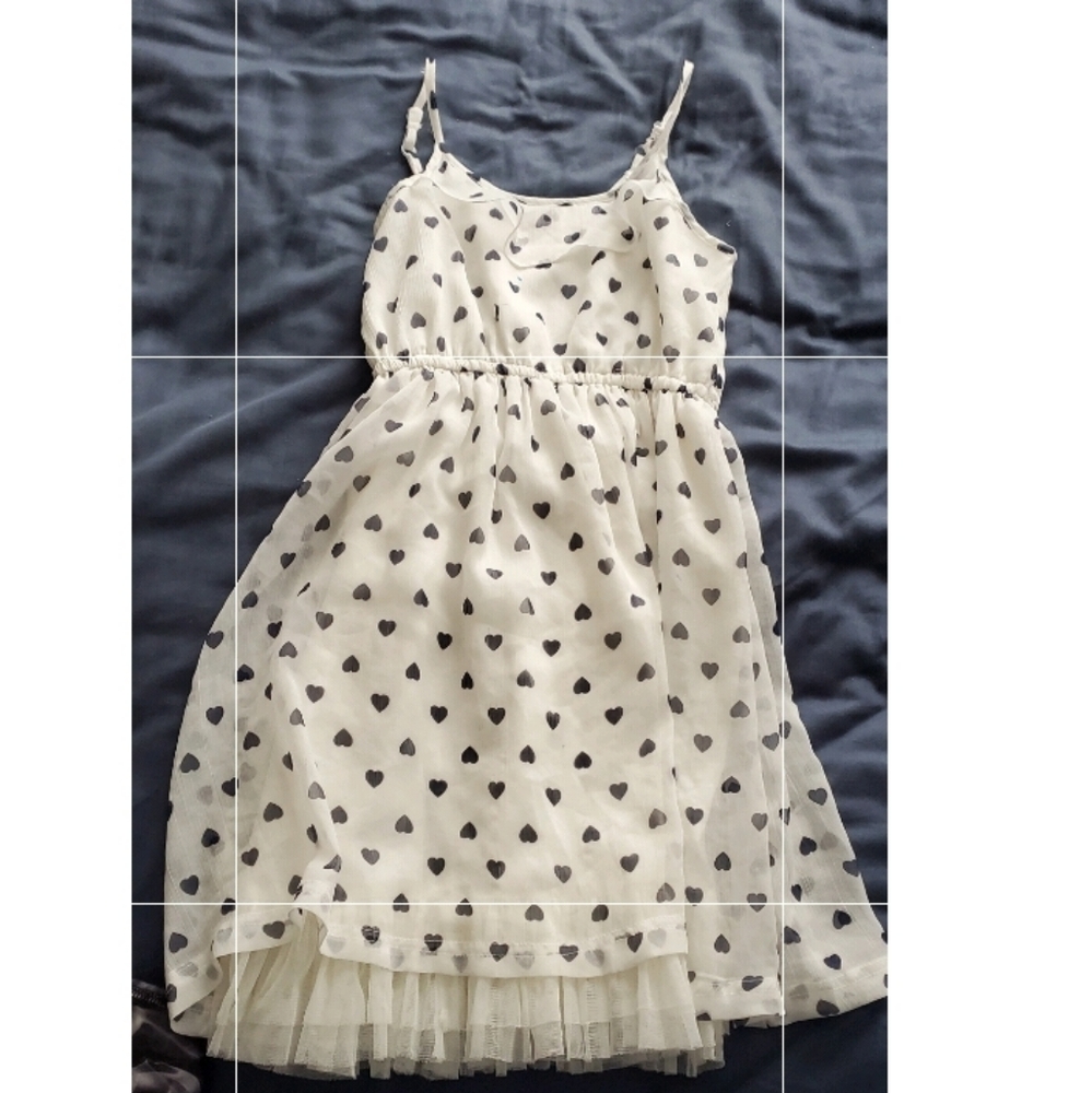 White and black heart dress